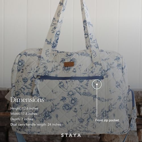 Staya Quilted Duffle Bag - Perfect Travel Companion, Quilted Weekender Bags for Women, (Coastal Grandma)2