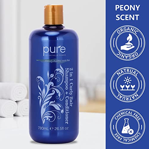 Curly Hair Shampoo And Conditioner Combo For Curly Hair. Increase Hydration & Gloss. Repairs & Strengthens Hair For Smooth, Bouncy Curls. Sulfate & Paraben Free Curly Hair Conditioner & Shampoo Combo #TOP2