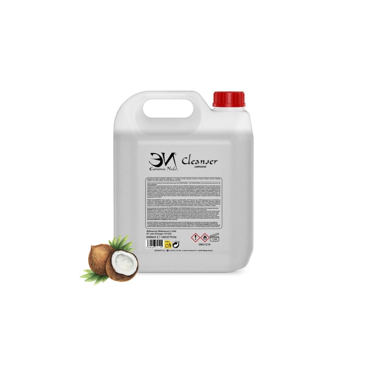 Limpiador Cleaner 5000ml Coco para uñas Economic Nails | Eliminar la Capa Adhesiva | 5L Garrafa