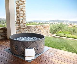 SHATCHI MSPA Concept Mono DWF Bubble Spa 6 Bathers Portable Quick Heating Self-Inflated Round Hot Tub 930 litres 173m x 65cm, Black/Rose Gold