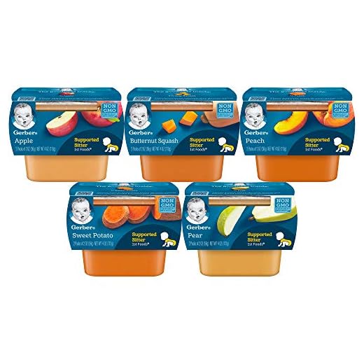 Gerber 1st Foods Tubs Fruit & Veggie Variety Pack, 3 Apple, 3 Sweet Potato, 3 Butternut Squash, 3 Peach, 3 Pear, 15-CT