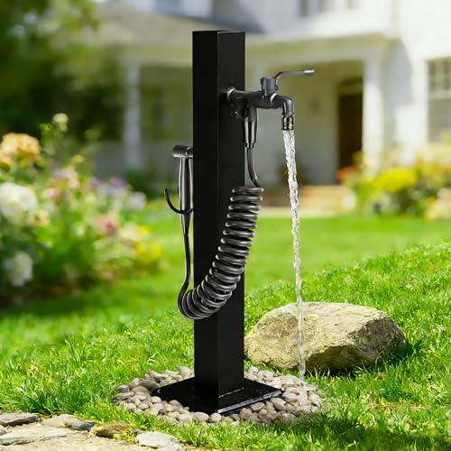 304 Stainless Steel Outdoor Vertical Square Garden Water Column, Freestanding