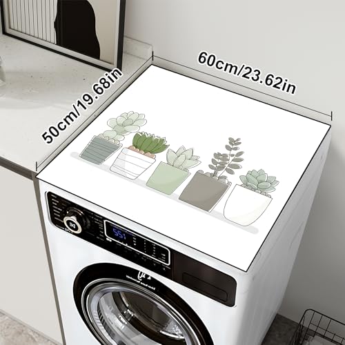 Image of Non-Slip Washer & Dryer Top Cover Mat Dust-Proof Protective Pad with Absorbent Surface & Rubber Backing, Waterproof & Heat Resistant Laundry Room Decor (Vase, 23.6 inch x 19.7 inch)