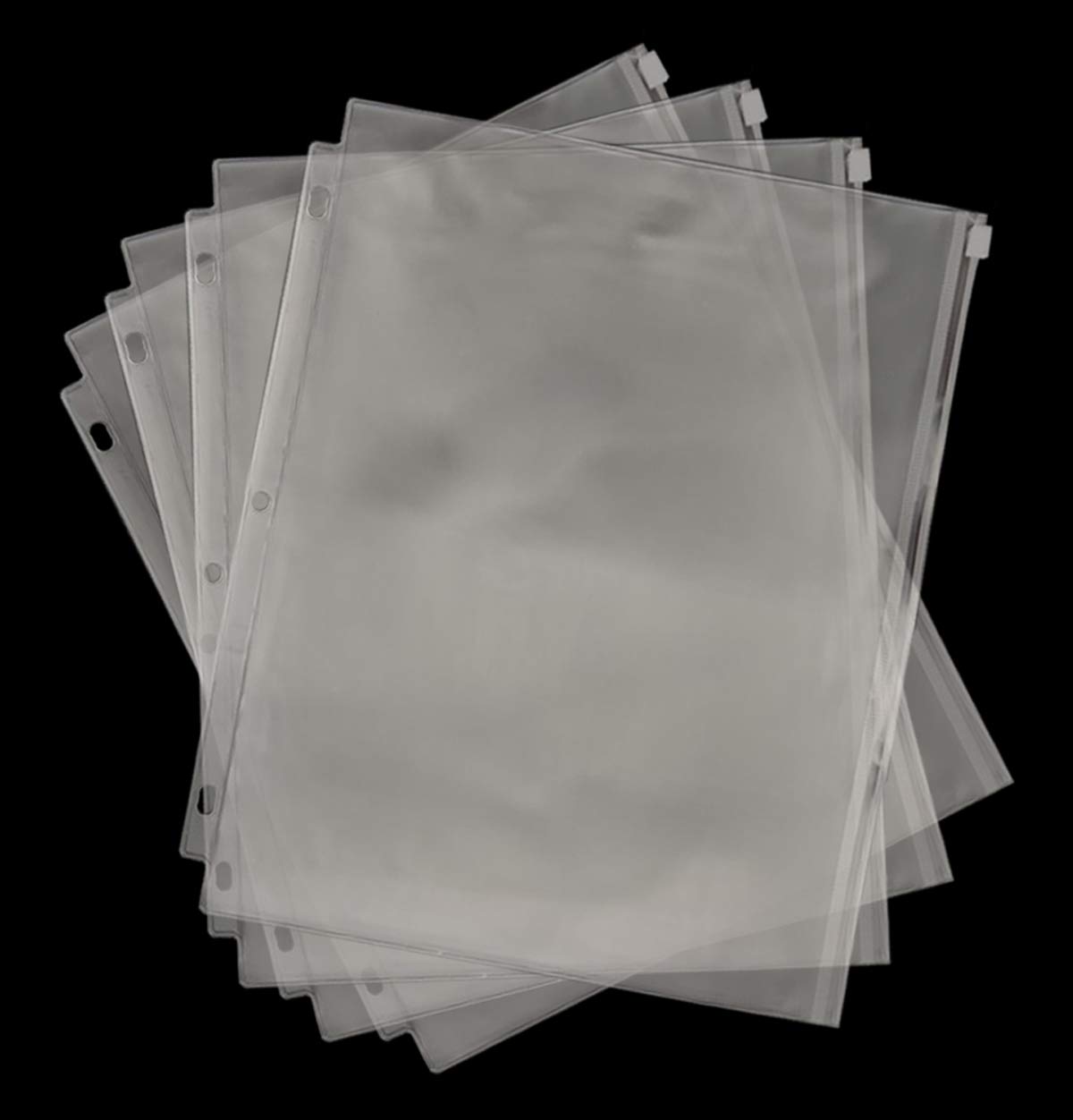 YoeeJob - Carpeta de 3 anillas de PVC transparente con cierre de cremallera, tamaño carta, 8 1/2 x 11 pulgadas, 30 paquetes