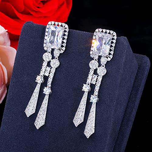 Conjuntos de joyería fina con zirconia cúbica corte gota y acabado plata 2