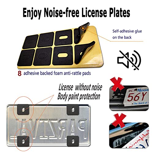 Bgmvfk Blue License Plate Frames- 2 Pack 4 Holes Thin Metal Aluminum Car Tag Cover Holder With Stainless Steel Screws Caps For Front And Rear, Rust/Rattle Proof Pad, Gift- Bright Blue Car Accessories #TOP7