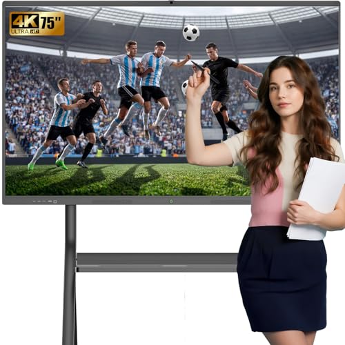 Image of 75″ Smart Boarad, 4K UHD Touchscreen Display Electronic Whiteboard Built in Ultra High Definition Camera Open App Ecosystem, Interactive Whiteboard for for Business Office Classroom Home
