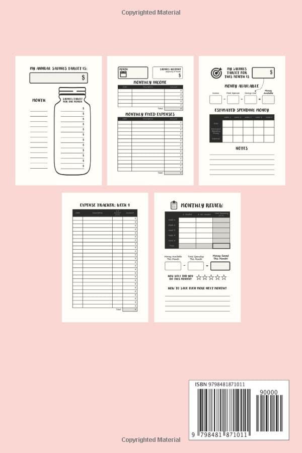 Kakeibo Budget Planner: Kakeibo Journal – Personal Expense Tracker for Budgeting Bookkeeping & Saving Money | Monthly Weekly Budget Planner Bill ... Gifts for Women 6”x9” (Premium Cream Paper) image 3
