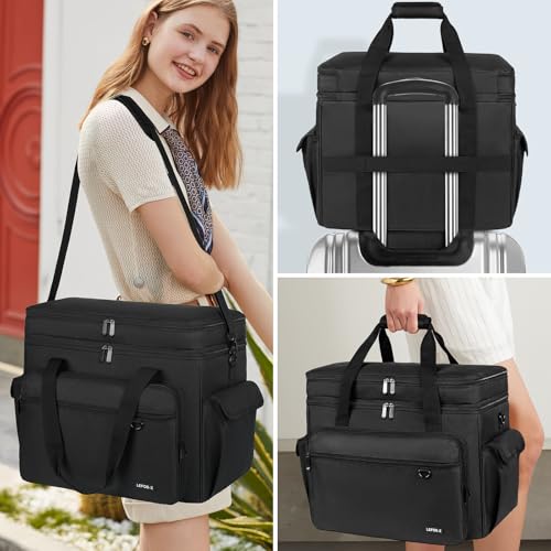 Sewing Machine Case with Removable Hard Bottom Pad,2 Layer Sewing Machine Carrying Bag Universal Tote Bag Fit for Most Standard Size Singer,Brother,Janome and Sewing Accessories,Black(Bag Only) - Thumbnail 6