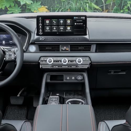 Image of for Honda 2026 Passport /2026 Pilot Interior Accessories, Aluminum Alloy one-Button Start Cover /Ring, air Conditioning knob, 5-piece Set (Silver)