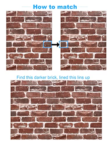 Akywall Distressed Brick Wallpaper Peel And Stick Realistic Red Textured Rock Stone Self Adhesive Contact Paper Embossed Vintage Removable Vinyl Wall Paper Faux Brick Look Wall Covering 118Inch #TOP6