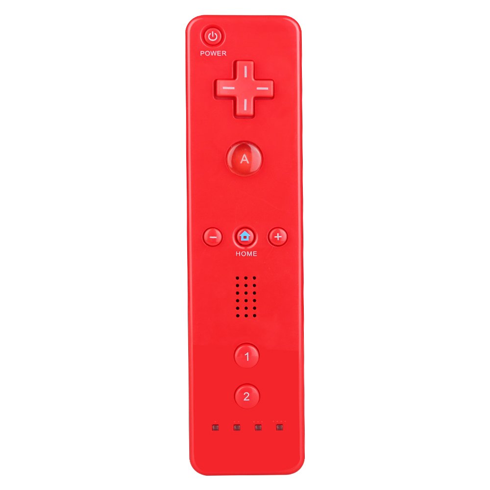 Kycola SL38 Wii Remote And Nunchuck Controller for Nintendo Wii&Wii U With Free Silicone Case and Wristlet -Red