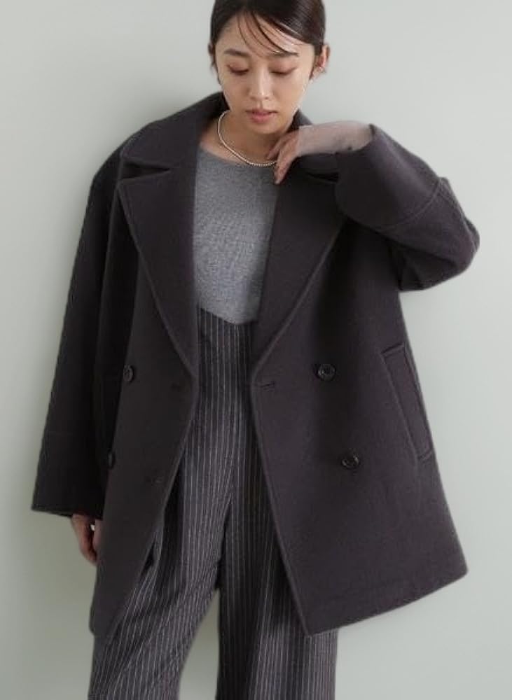 【美品】ダブルブレストフォルムミドルコート ダブルブレストフォルムミドルコート | NATURAL BEAUTY BASIC