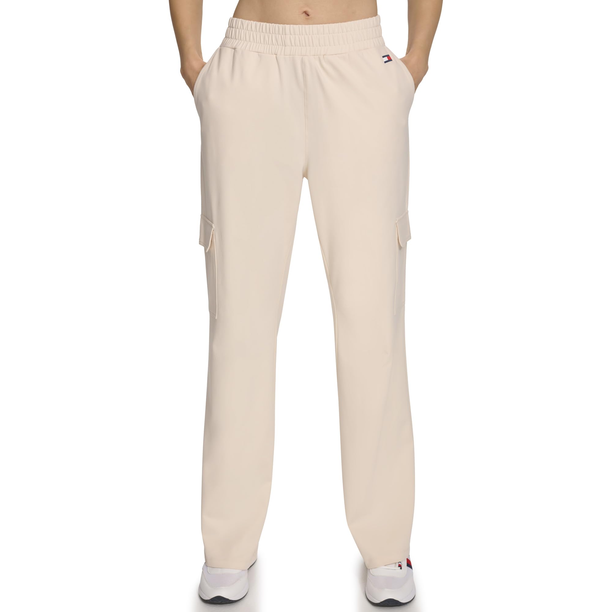 Tommy Hilfiger Womens Elastic Waistband Bootcut Cargo Sweatpants