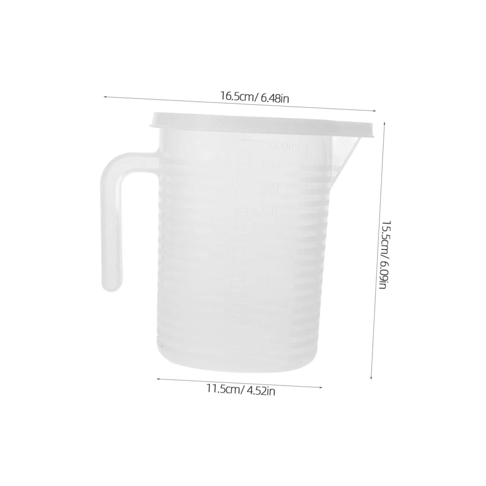 Zerodeko 4 Pièces Tasse à Mesurer Transparent avec Couvercle et Poignée Pichet Doseur Réutilisable pour Cuisine Bars et
