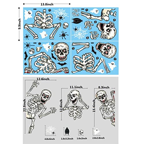 Halloween Decoration Window Clings Decor Indoor, Removable Skeleton Ghosts Bats Halloween Window Stickers Decals Decoration For Windows Glass Walls Halloween Haunted Home Party Decorations #TOP2