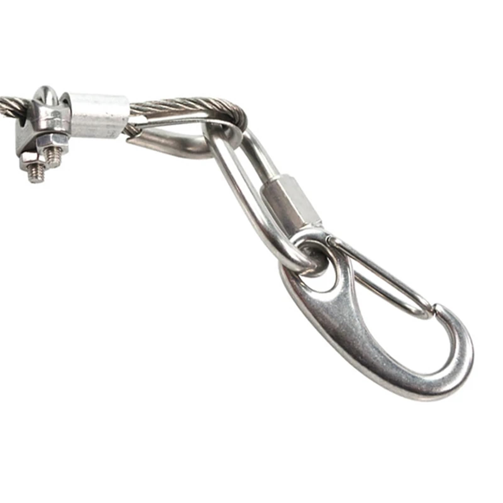 Clip Mosquetón con Forma Huevo Mosquetón de acero inoxidable 304 con forma de huevo, de 1 a 10 piezas, de 30/40/50/70/100 mm de longitud, con resorte, for cuerda de alambre, for barco o marino(M100,5p