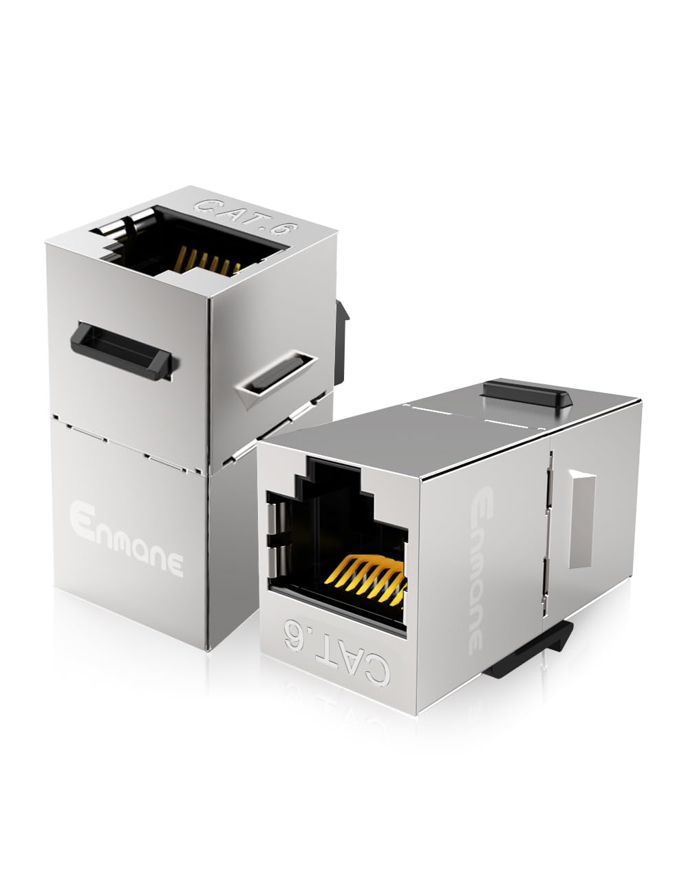 Enmane CAT6 Keystone Jack Coupler Shielded RJ45 Keystone Coupler CAT6 Inline Coupler Female to Female 12 Pack Sliver