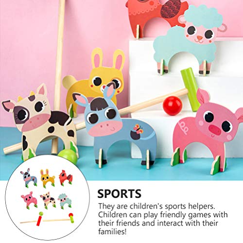 image for Kisangel Animals Croquet Set Toys Creative Animal Croquet Game Wicket 