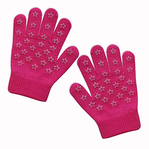 Image of Evridwear Kids Winter Gloves,3 Pairs Knit Warm Stretch Gripper Children Magic Glove for Boys Girls 4-14 Years