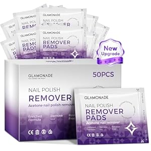 Nail Polish Remover Pads: Acetone Gel Nail Polish Remover Wipes 50 PCS Professional Individually Wrapped Wet Wipes Rapidly Remove Gel/Fingernail Polish Travel Kit for Home & Salon Supplies