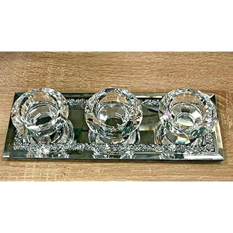 Crystal Diamond Tea Light Holder Set Cover