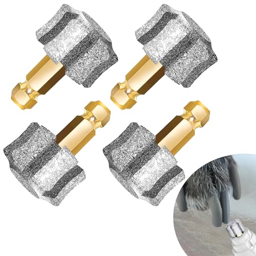 LLMSIX 4PCS Dog Nail Grinder Head, Professional Pet Nail Grinder Replacement Diamond Nail Grinder Spare Wheels Fit Most Dog Cat Electric Nail Grinders