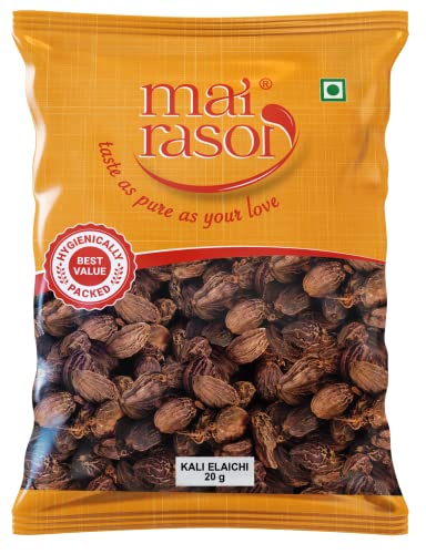 Image of MAI RASOI Black Cardamom /Badi Elaichi Sabut /Moti Kali Elaichi Whole (20 Gm)