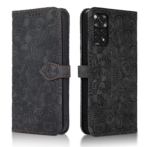 Succtopy Coque Xiaomi Redmi Note 11/Note 11S 4G,Étui Housse en Cuir de Protection avec Emplacements Cartes,Fermoir Magnétique,Portefeuille Antichoc Protection pour Redmi Note 11/Note 11S 4G,Noir Cover