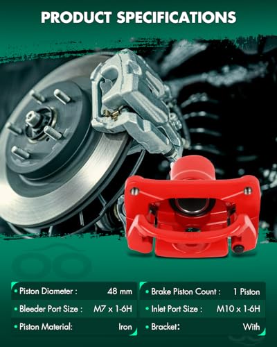 Image of SCITOO Rear Left+Right Brake Calipers With Bracket 19B3277 19B3276 Red Compatible For Toyota For Sequoia 2008-2015 For Toyota For Tundra 2007-2015
