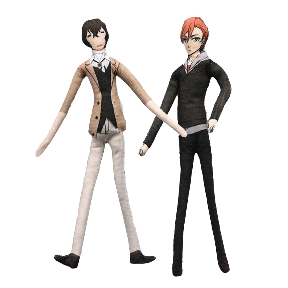 Zhongkaihua BSD Plush Nakahara Chuuya and Dazai Osamu Figure Anime Soft Stuffed Twistable Funny Pillow Throw Decorations Collectibles Gifts 28CM โ image 1