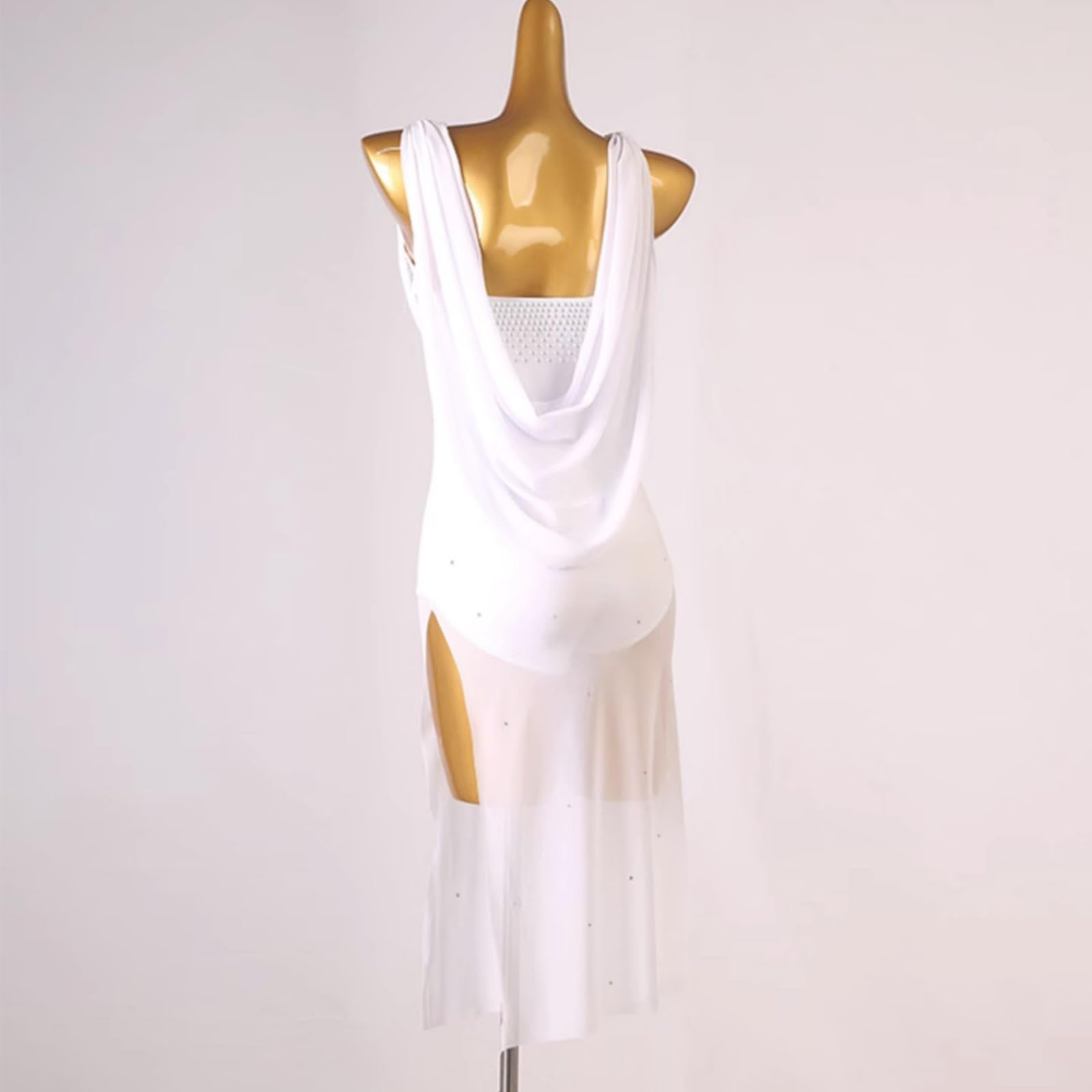 Damen Lyrisch Tanzkleid Ballettkleid Ärmellos Pailletten Trikot Mit Wickelrock Modern Contemporary Tanzkostüme Bühnenanzug