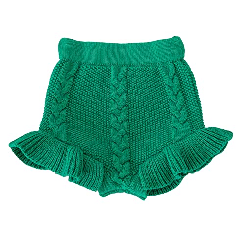 Ashmyova Baby Girls Knit Ruffles Shorts Toddler Bloomers Sweater Shorts Green Size 3-4 Years #TOP8