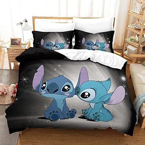 Duvet Cover Stitch Under The Stars Bedding Set Cartoon Anime Comforter Cover for Boys Girls Teens Bedding Quilt Cover DecorDouble(200x200cm) Cover