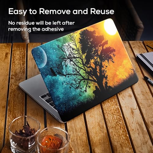 Image of Galaxsia Floral D32 Top+Wrist Pad Vinyl Laptop Skin /Sticker /Cover Upto 15.6 Inches Laptops Laminated-Removable-HD Quality Compatible for Hp-Dell-Sony-Lenovo-Asus etc.(15x10 Inches)