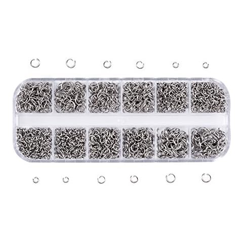 KISSITTY 1 Box 4-6mm Dia. Assorted Stainless Steel Open Jump Rings 0.7~0.8mm Thick for DIY Jewelry Chainmail Making Cover