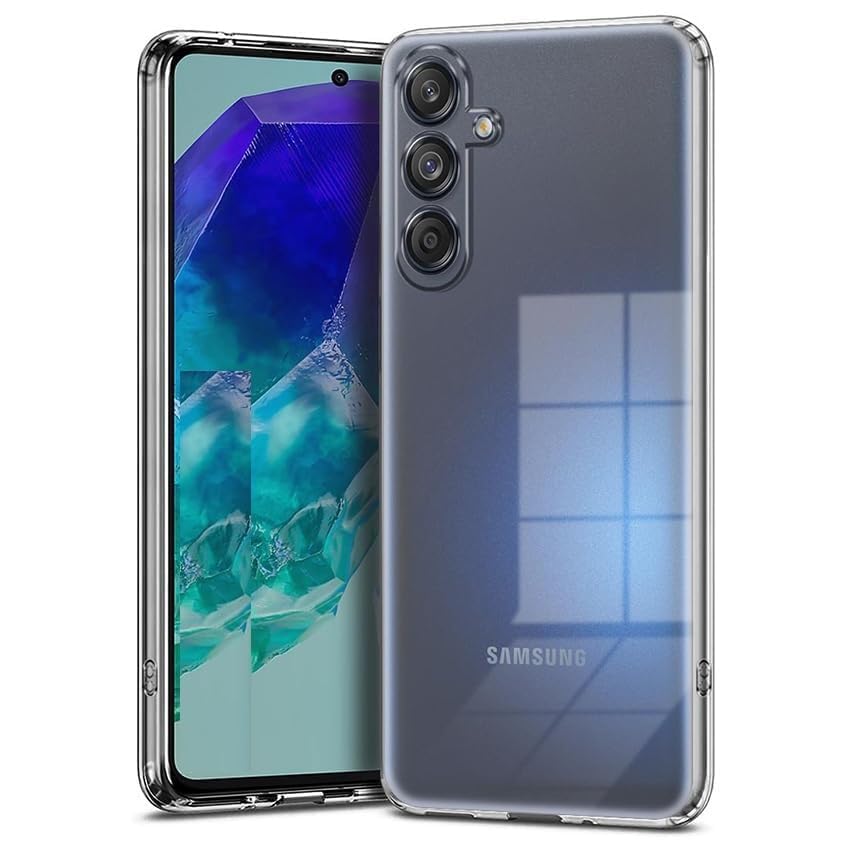 Image of COVERBLACK Soft Rubber Back Cover Compatible Model for Samsung M55 5G - Transparent