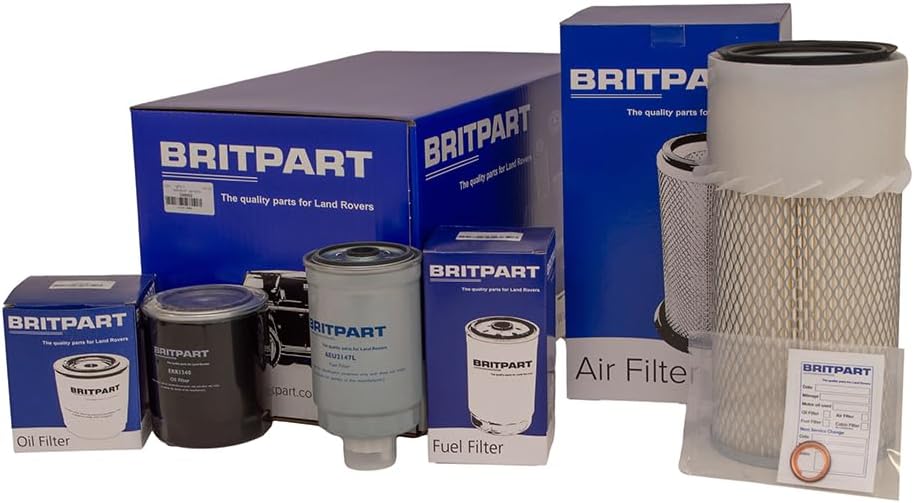 BRITPART ENGINE FILTER SERVICE KIT COMPATIBLE WITH LAND ROVER DEFENDER 200TDI, PART # DA6002 (ERR3340 NTC6660 AEU2147L)