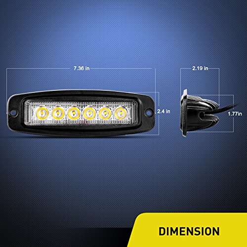 Image of Nilight LED Pods Flush Mount 2Pcs 18W 7.3Inch Spot Offroad Fog Light Bar Waterproof Lighting for Tractor Boat SUV ATV UTV 4WD Car Truck Motorcycle Dirt Bike Golf Cart 12V 24V