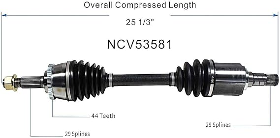 GSP NCV53581 CV Axle Shaft Assembly - Left Front (Driver Side)