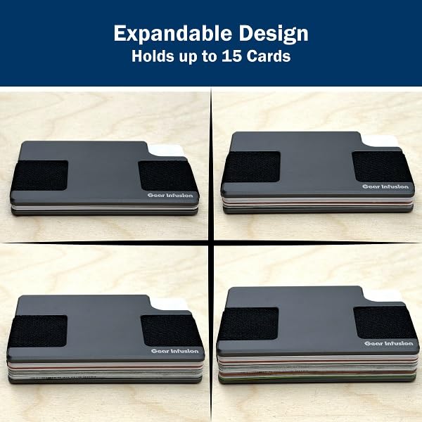 Ultra Slim Everyday Wallet and Card Holder - RFID card protection, scratch resistant, minimalist design, for Men and Women (Gold)4