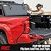 Rough Country Hard Tri-Fold Flip Up Tonneau Cover for Toyota Tacoma (2024-2026) - Flush Aluminum Bed Cover, Fits 5' Bed w/Utility Rail System
