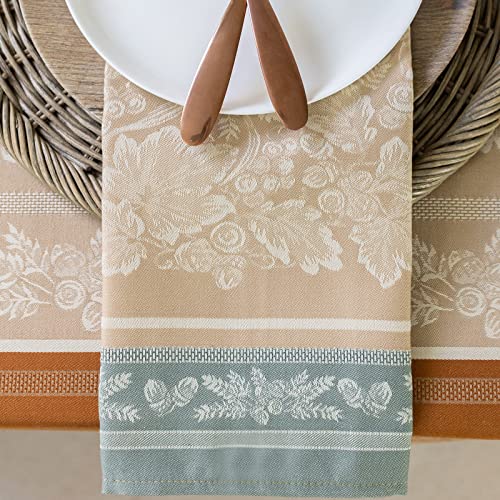 Benson Mills Harvest Gathering Heavyweight Engineered Jacquard Fabric Cloth Napkins, Décor for Fall, Harvest, and Thanksgiving Tablecloths (Taupe, 18" x 18" Napkins Set of 4) - Image 5