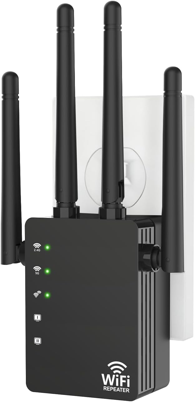12880 Sq.Ft Range WiFi Extender Signal Booster Dual Band 5GHz/2.4GHz, 105-Device Compatibility, Simple Installation, WiFi Extender black-11