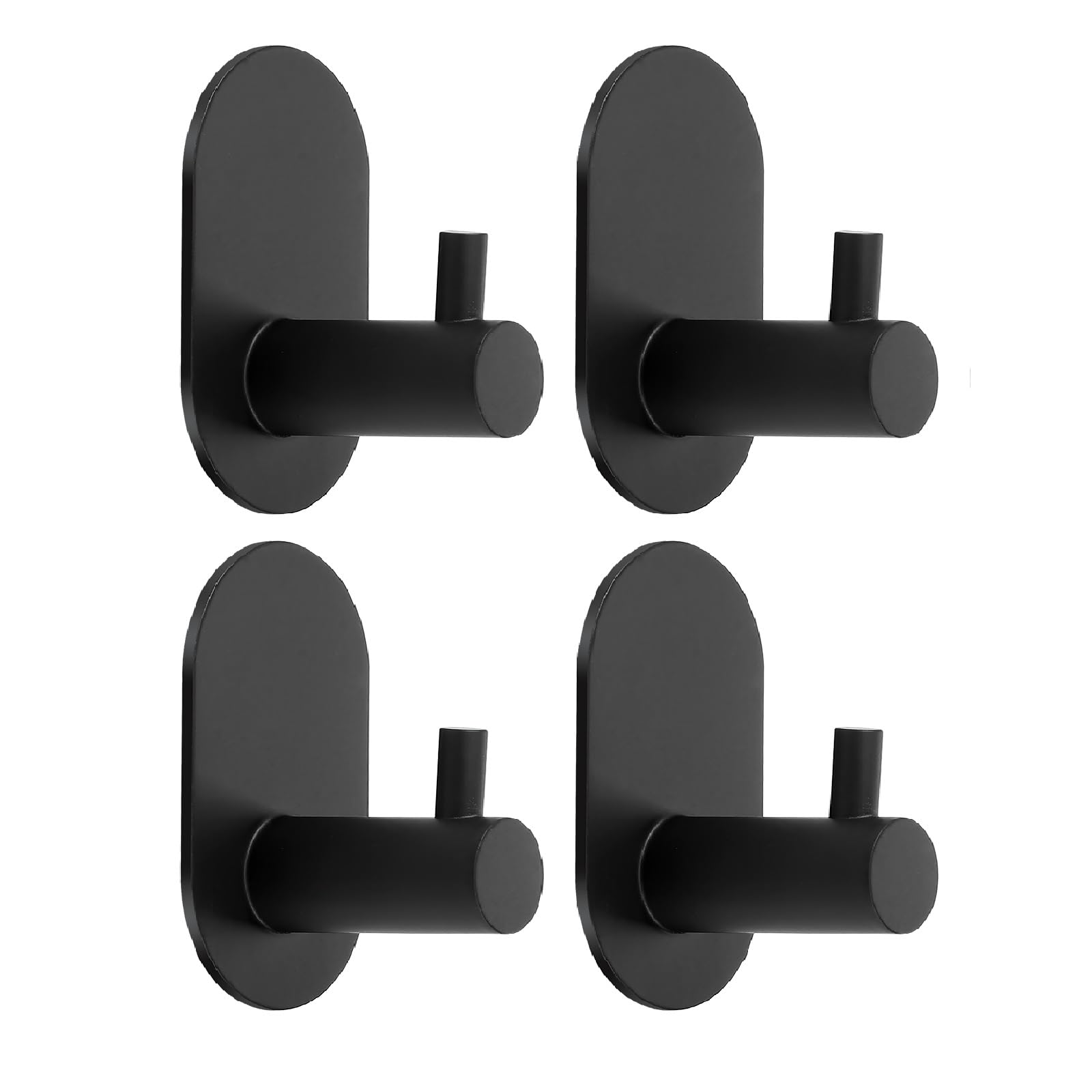 Dntorx Self Adhesive Hooks, 4 Pack Heavy Duty Adhesive Towel Wall Shower Hook for Bathrooms Door Coat Hook Hangers Stick on Hooks for Kitchen Home
