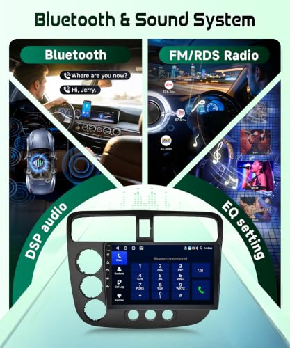 Image of 2G+64G Car Radio Stereo for Honda Civic 2001 to 2005 with Wireless CarPlay