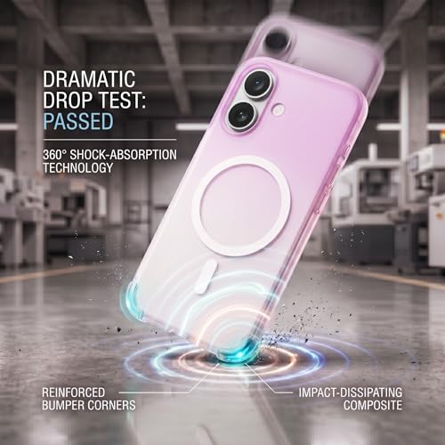 Image of amazon basics Paper Thin Case Cover for iPhone 17 | Matte Finish | Gradient Case, Shaded Color | Compatible with magsafe | (Purple White, iPhone 17)