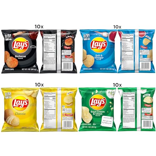 Lay's Potato Chips, 4 Flavor Variety Pack, 1 oz Single Serve Bags, (40 Pack) - Image 6