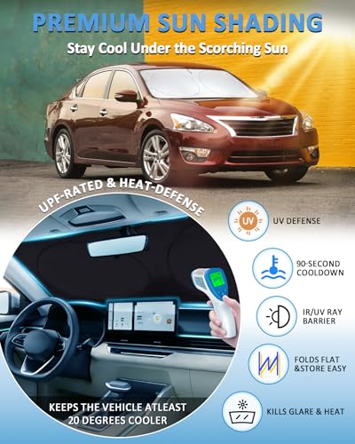 Image of Sunshade for Nissan Altima Sedan 2007-2012 Windshield Sun Shade Protector