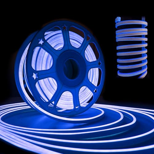 Image of Forus 5 Meter LED Neon Strip Light Blue - Waterproof Flexible Cuttable Rope Light for Wall Decor, Outdoor Lighting, Diwali Lights, Festival Decoration, Room & Shop Signage - 6 Month Warranty